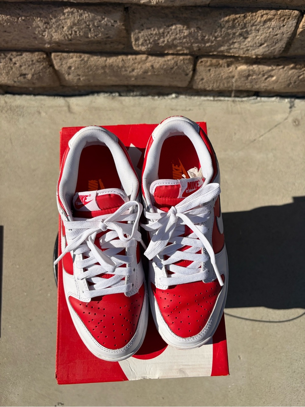 Nike Kids Red and White Low-Top Sneakers - Picture 5 of 8